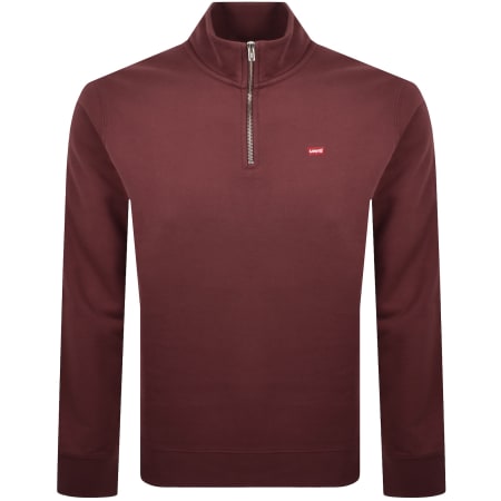 Product Image for Levis Original Quarter Zip Sweatshirt Red