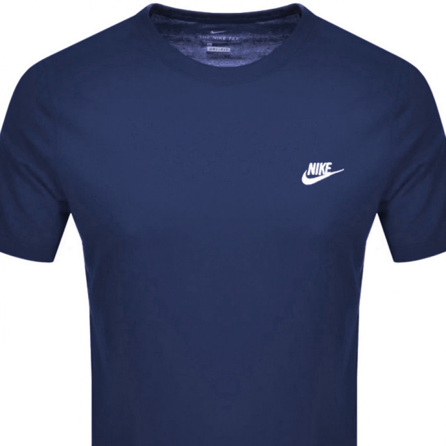 Image number 2 for Nike Crew Neck Club T Shirt Navy