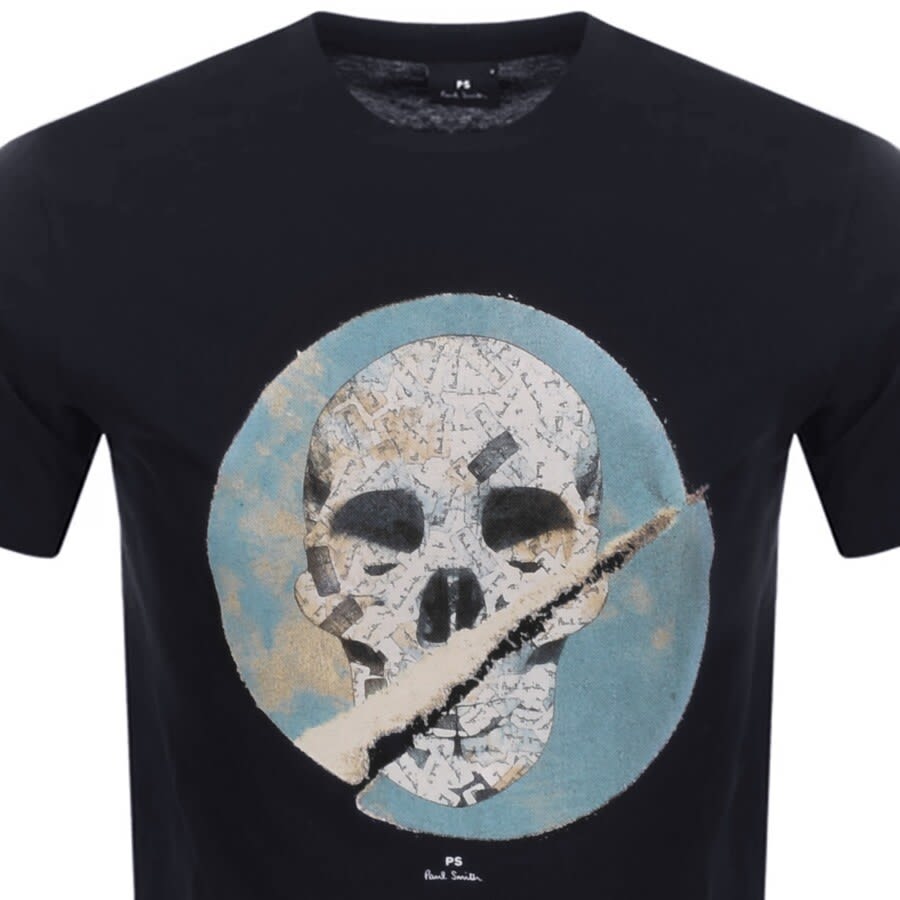 Image number 2 for PS By Paul Smith RIP Skull T Shirt Navy