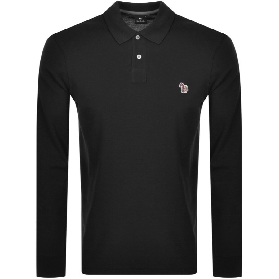 Image number 1 for Paul Smith Long Sleeved Polo T Shirt Black