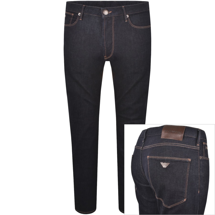 Image number 1 for Emporio Armani J06 Slim Jeans Dark Wash Navy