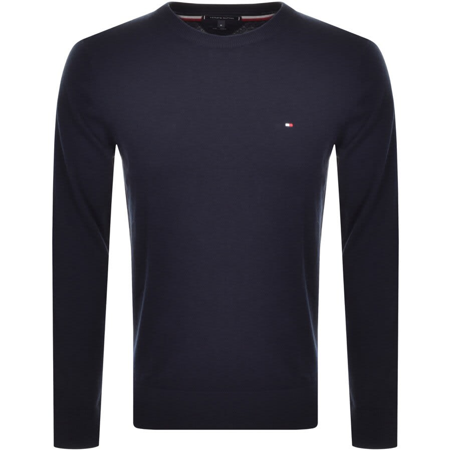 Image number 1 for Tommy Hilfiger Crew Neck Knit Jumper Navy