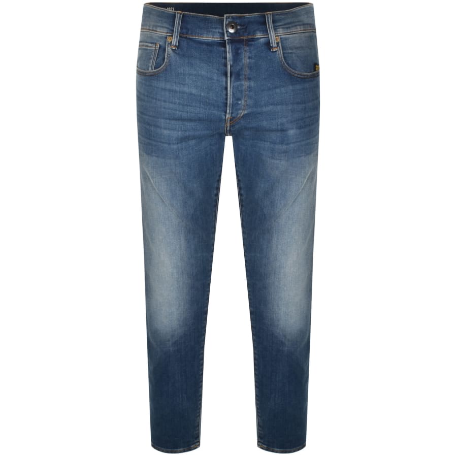 Image number 2 for G-Star 3301 Slim Fit Jeans Mid Wash Blue