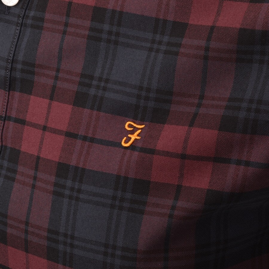 Image number 3 for Farah Brewer Long Sleeve Shirt Burgundy