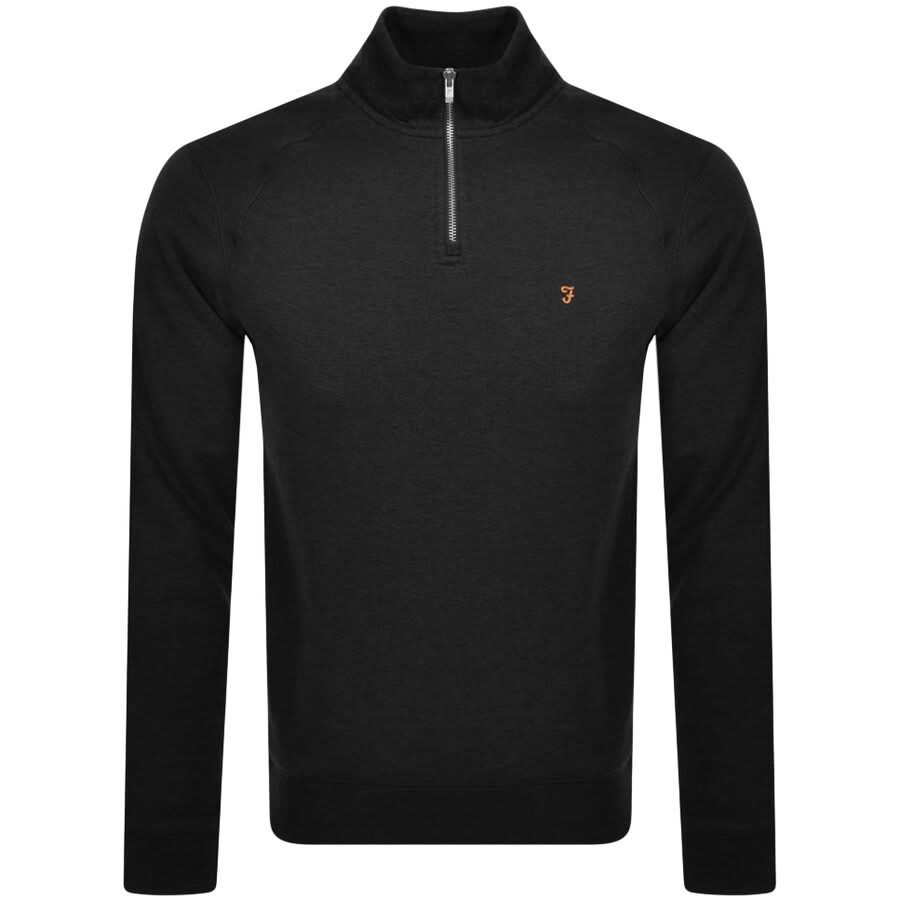 Image number 1 for Farah Jim Quarter Zip Sweatshirt Black
