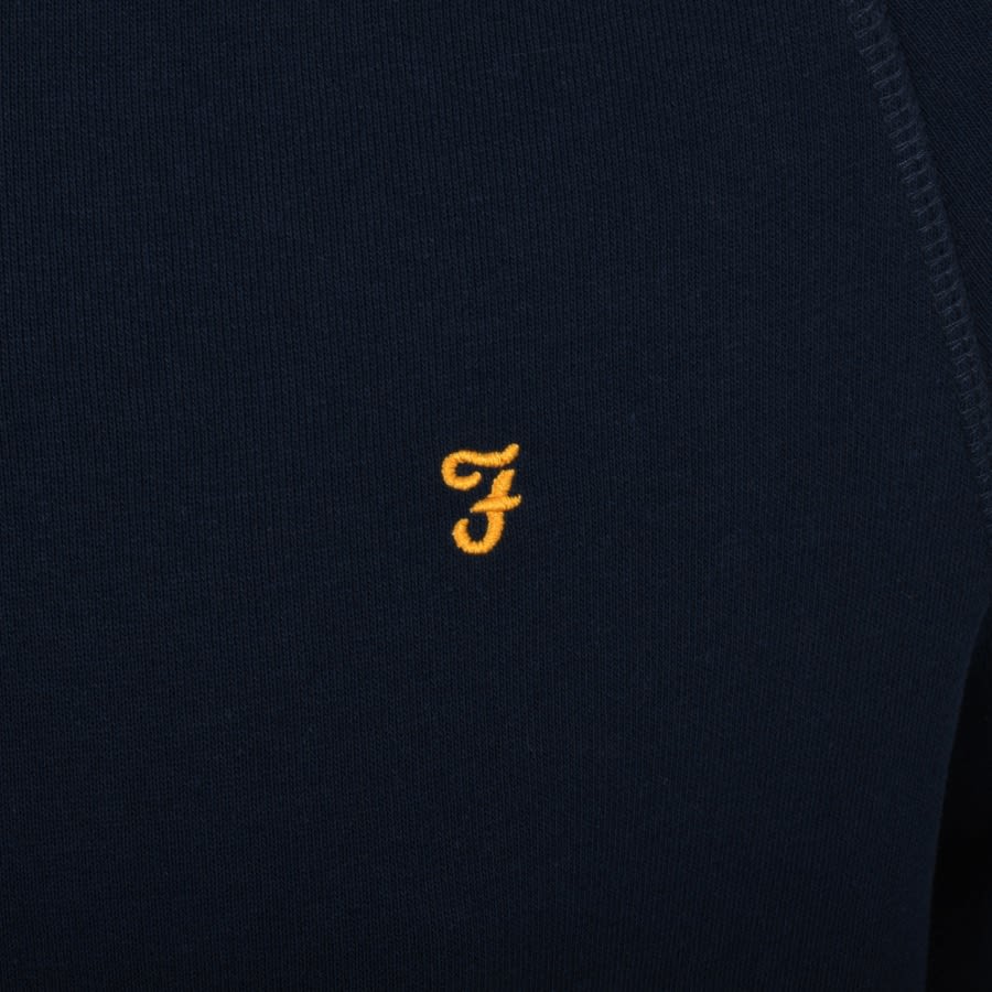 Image number 3 for Farah Jim Quarter Zip Sweatshirt Navy