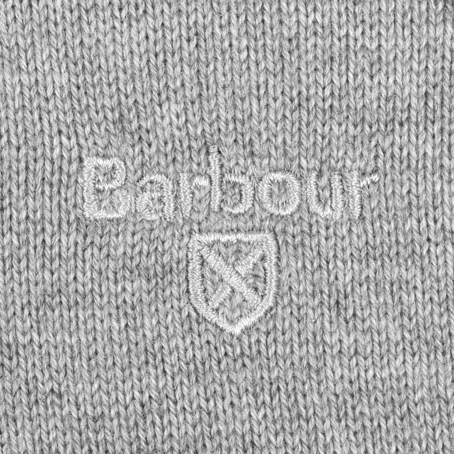 Image number 3 for Barbour Half Zip Knit Jumper Grey Marl