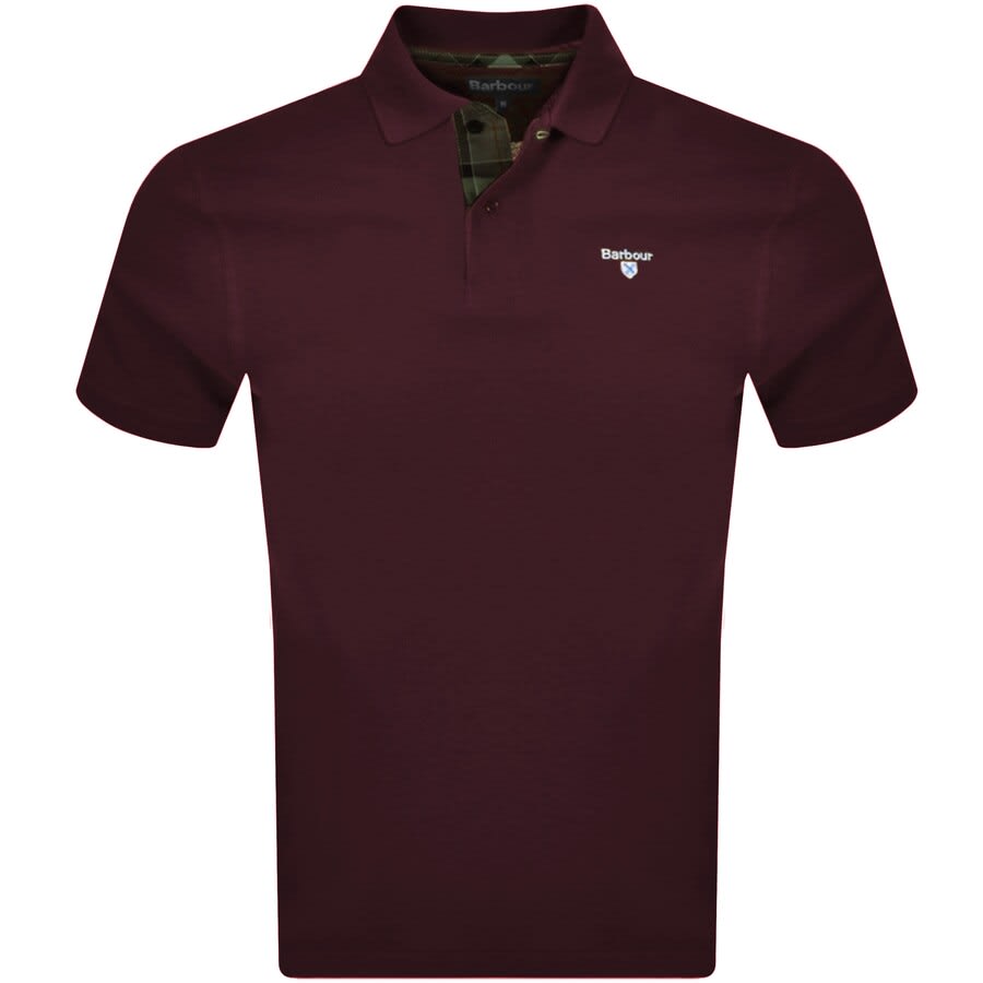 Image number 1 for Barbour Pique Polo T Shirt Ruby