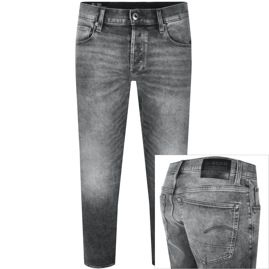 Image number 1 for G-Star 3301 Tapered Jeans Mid Wash Grey