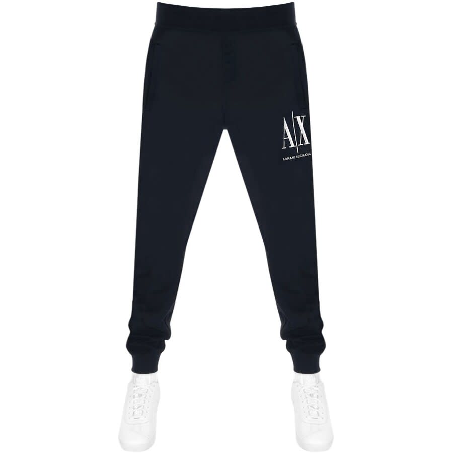 Image number 1 for Armani Exchange Logo Jogging Bottoms Navy