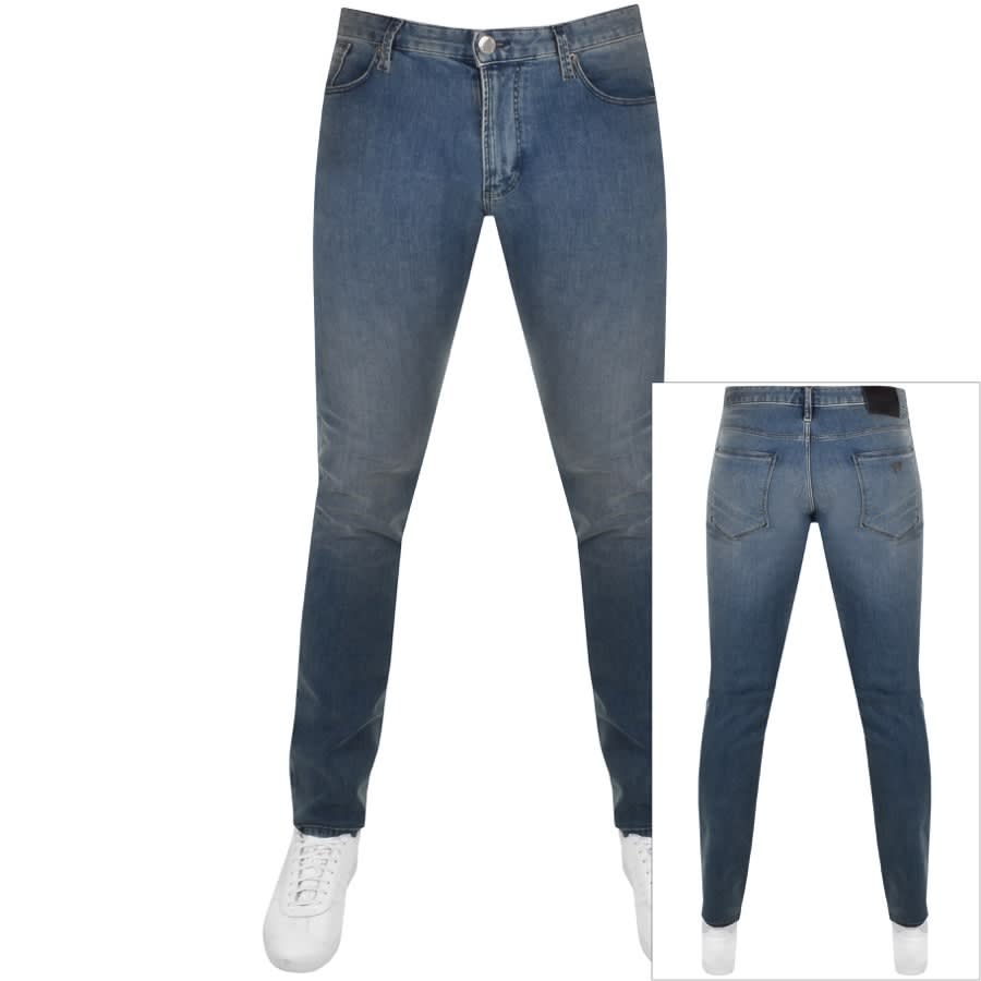 Image number 1 for Emporio Armani J06 Slim Jeans Mid Wash Blue