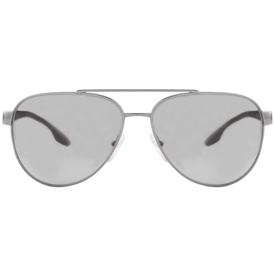 Prada Linea Rossa Aviator Sunglasses Silver | Mainline Menswear 
