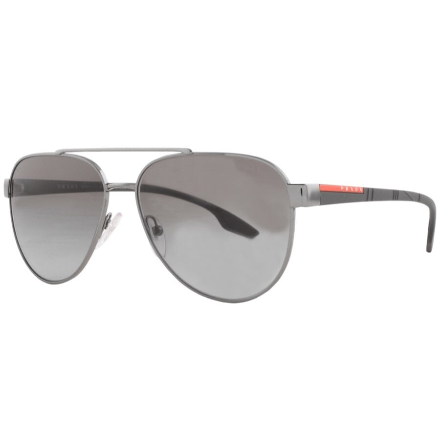Prada Linea Rossa Aviator Sunglasses Silver | Mainline Menswear 