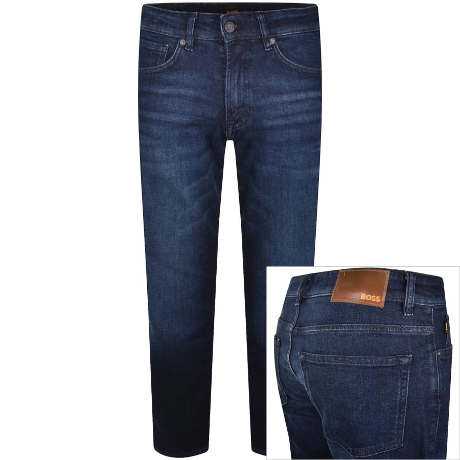 Image number 1 for BOSS Re Maine Regular Fit Dark Wash Jeans Blue
