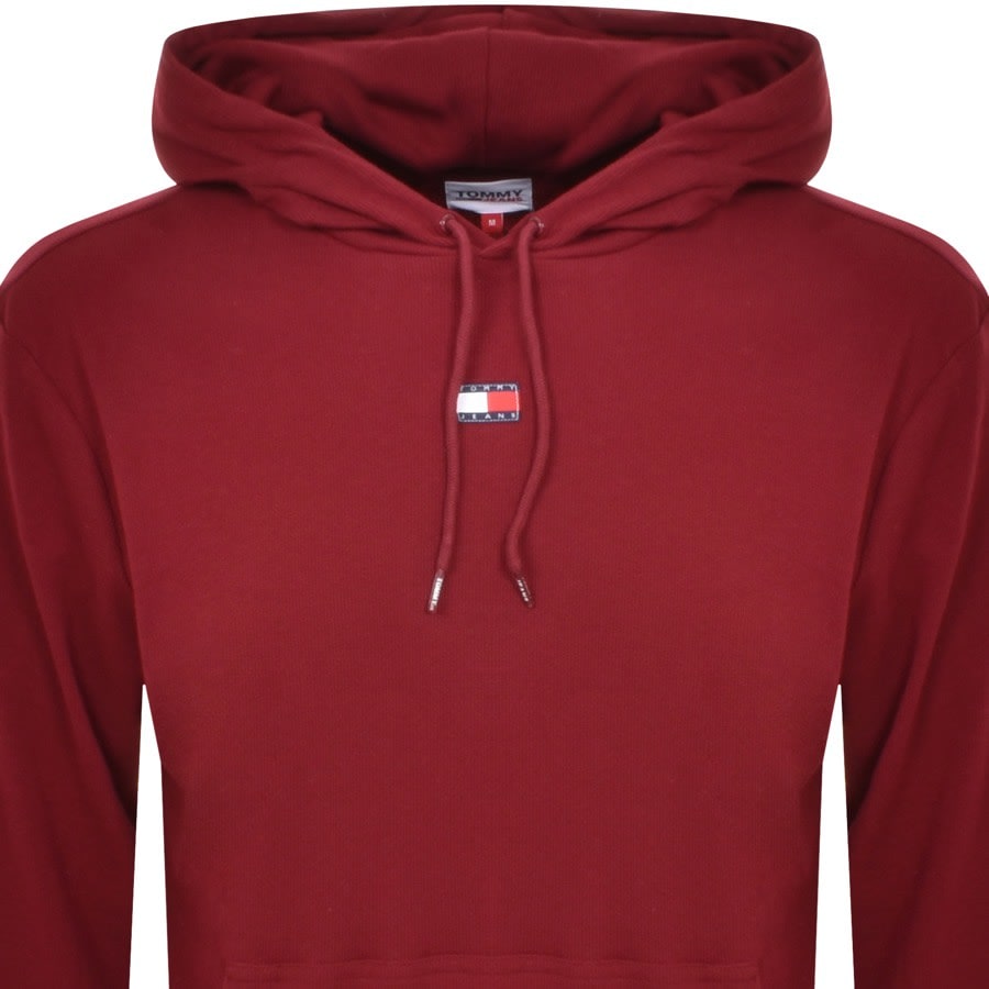 Image number 2 for Tommy Jeans Loungewear Rib Hoodie Red