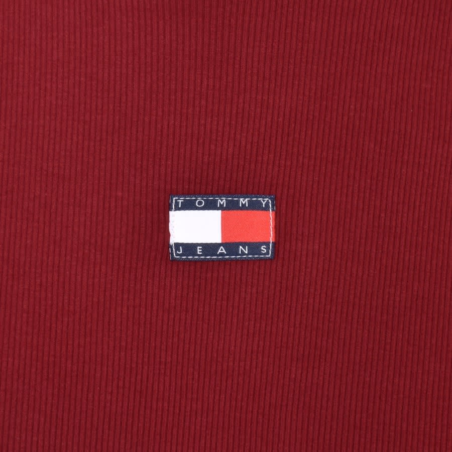 Image number 3 for Tommy Jeans Loungewear Rib Hoodie Red