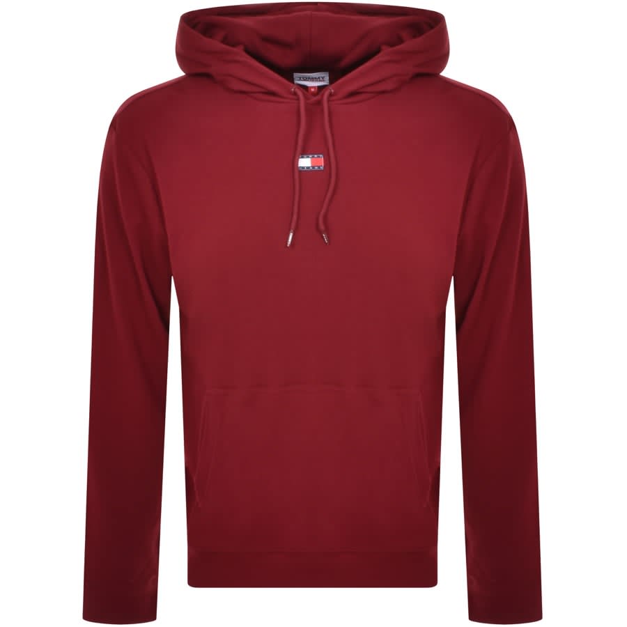 Image number 1 for Tommy Jeans Loungewear Rib Hoodie Red