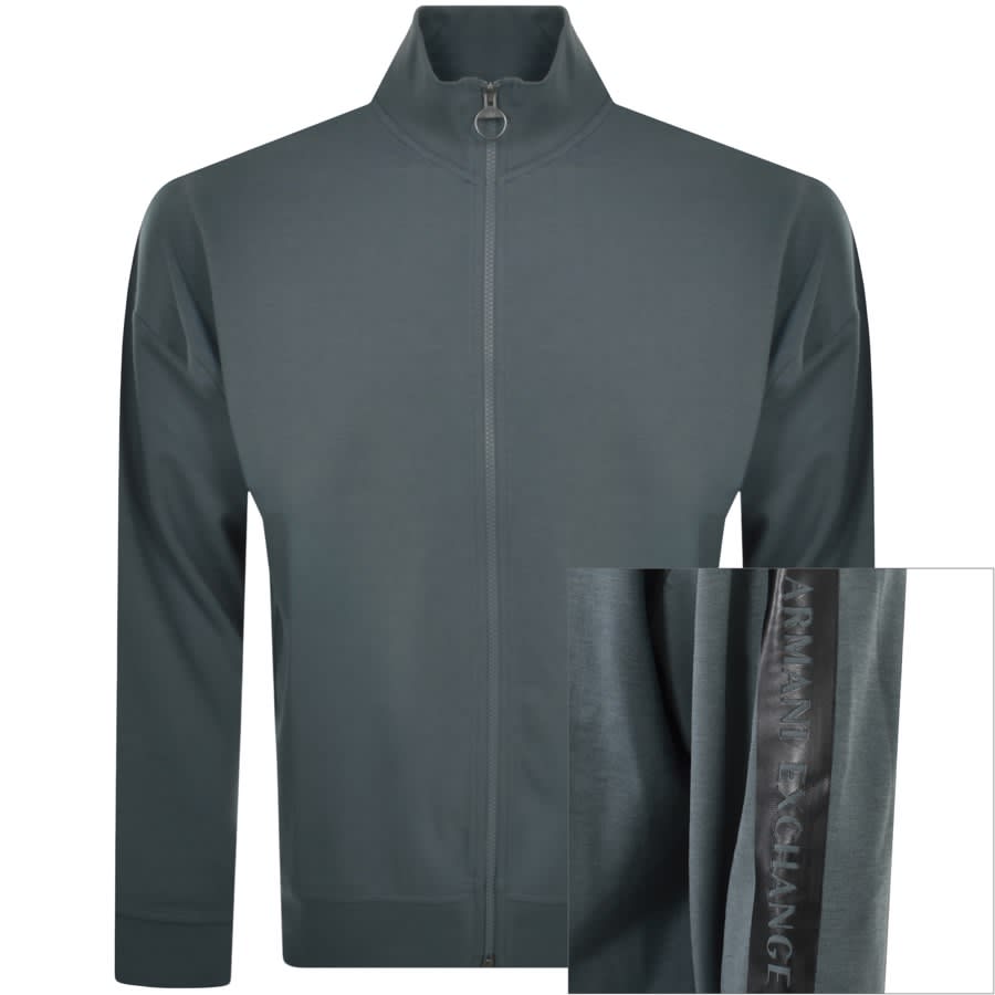 Image number 1 for Armani Exchange Full Zip Logo Sweatshirt Blue
