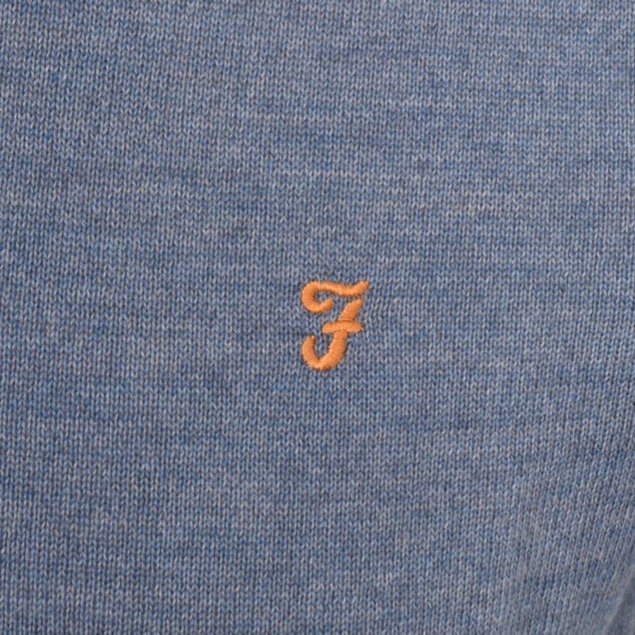 Image number 3 for Farah Mullen Merino Wool Jumper Blue