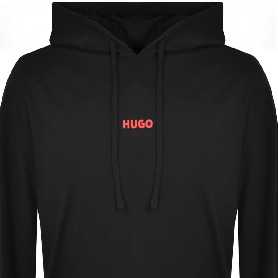 Image number 2 for HUGO Lounge Linked Hoodie Black