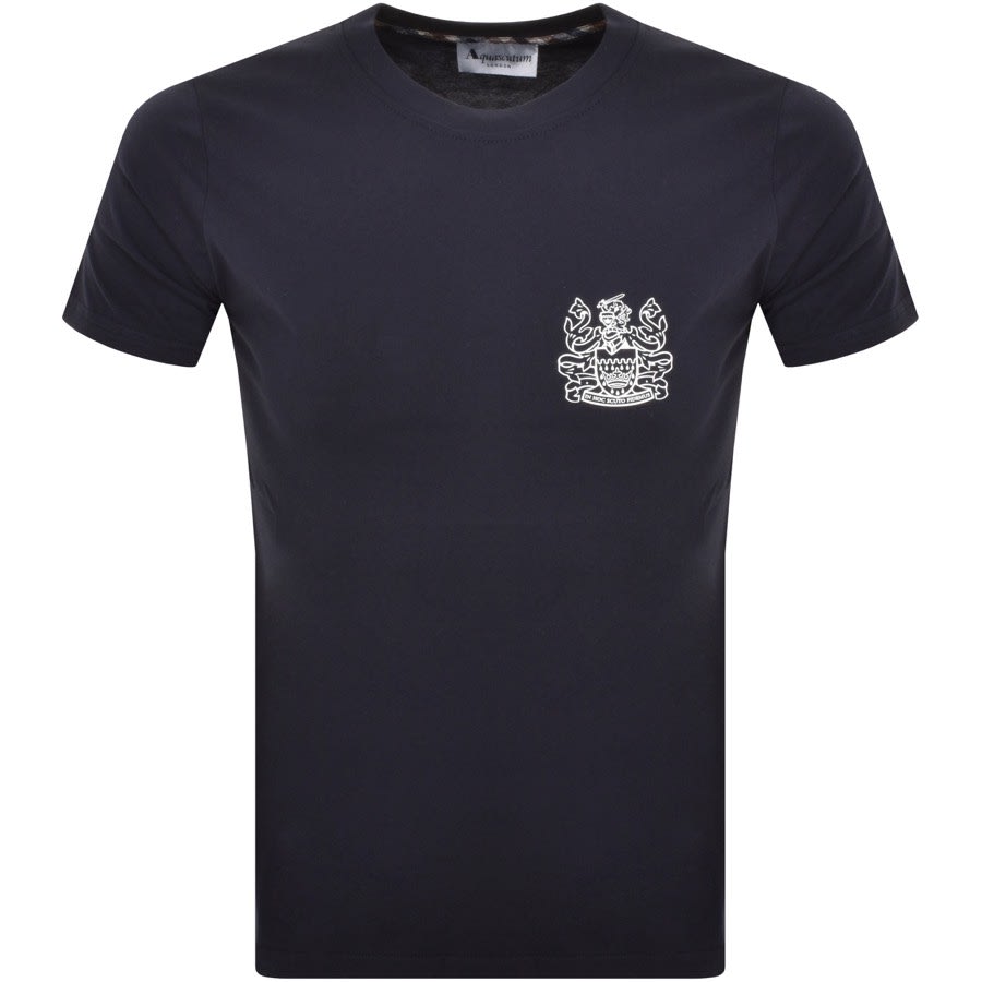 Image number 1 for Aquascutum Logo T Shirt Navy