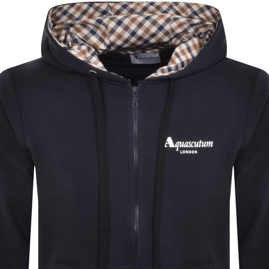 Image number 2 for Aquascutum London Full Zip Hoodie Navy