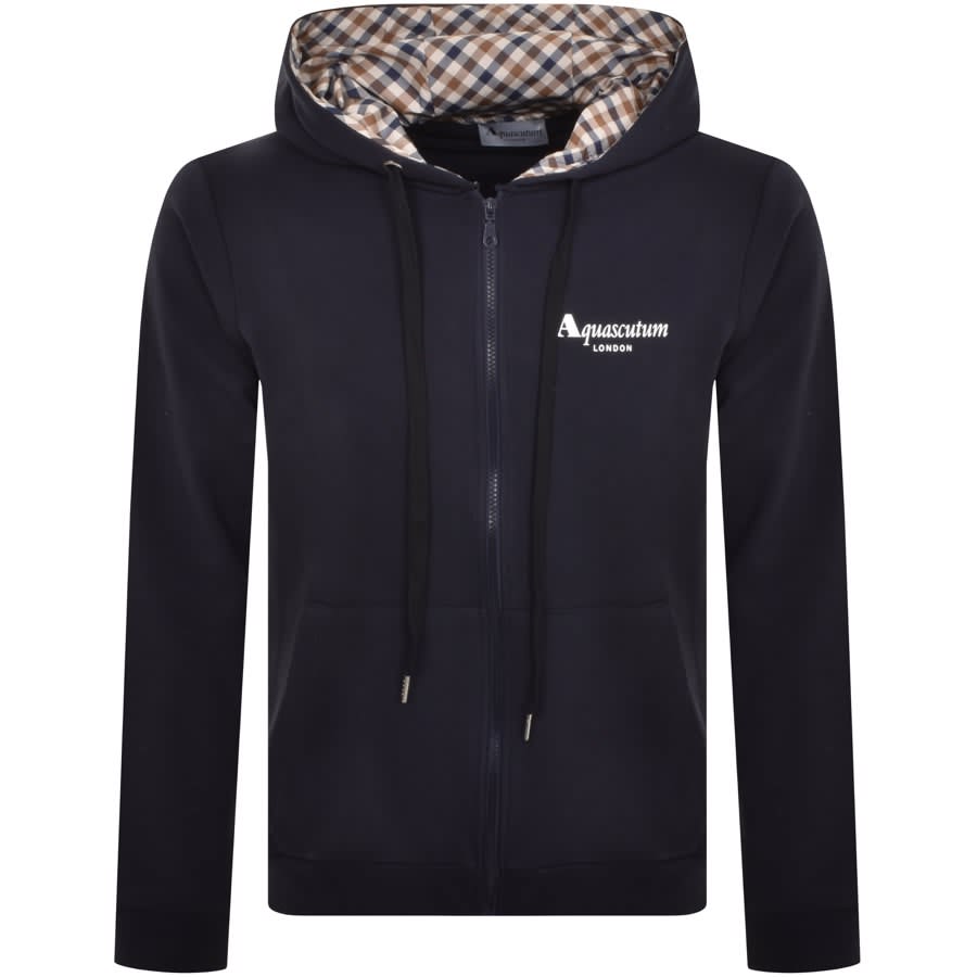 Image number 1 for Aquascutum London Full Zip Hoodie Navy
