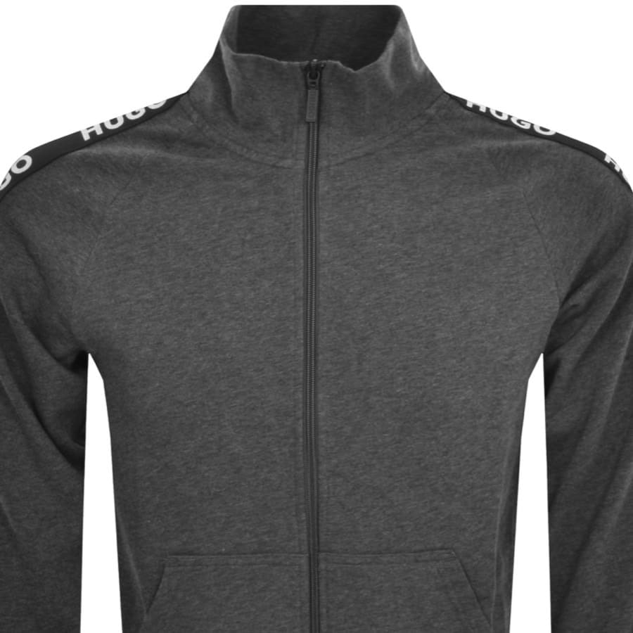 Image number 2 for HUGO Sporty Logo Zip Sweatshirt Grey