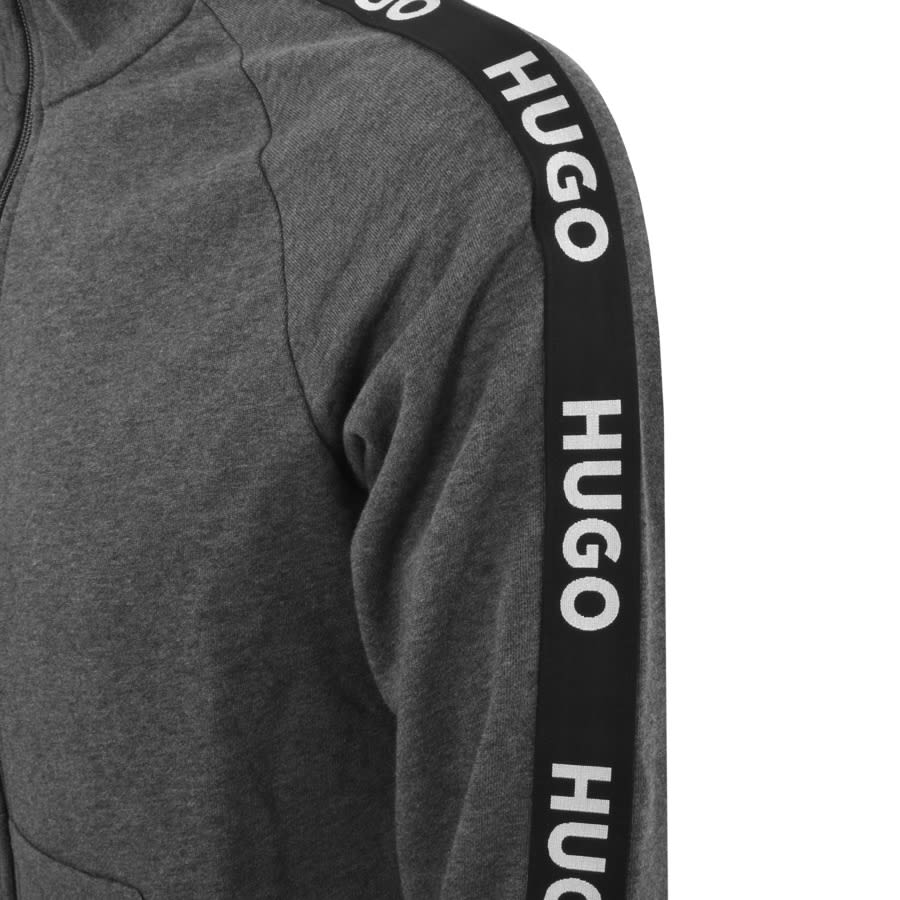 Image number 3 for HUGO Sporty Logo Zip Sweatshirt Grey