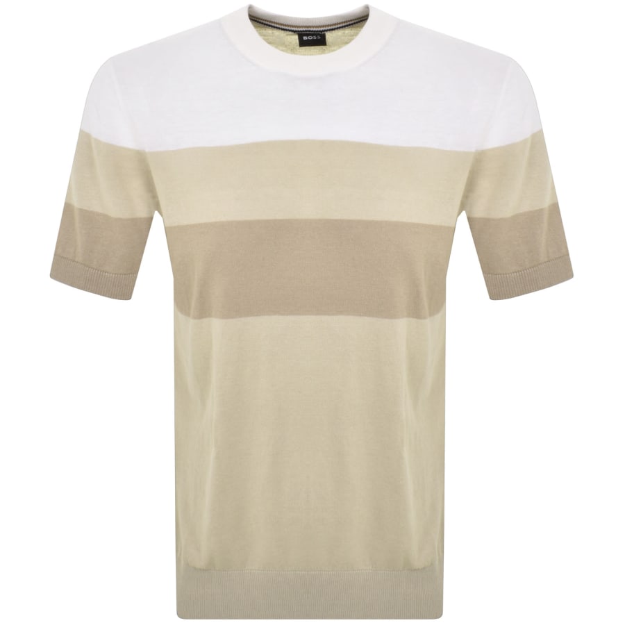 Image number 1 for BOSS Tramonte Knit T Shirt Beige