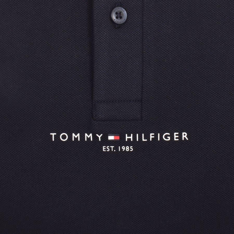Image number 3 for Tommy Hilfiger Logo Tipped Polo T Shirt Navy