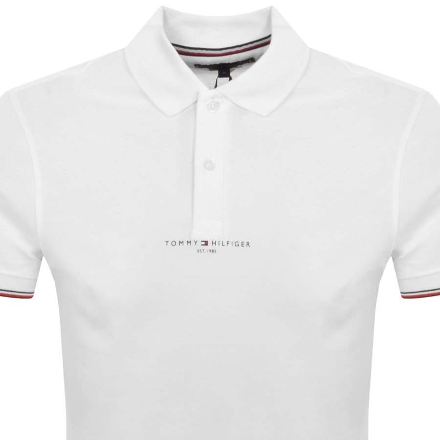 Image number 2 for Tommy Hilfiger Logo Tipped Polo T Shirt White