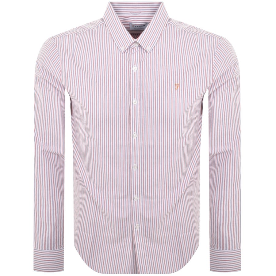 Image number 1 for Farah Vintage Brewer Long Sleeve Shirt Purple