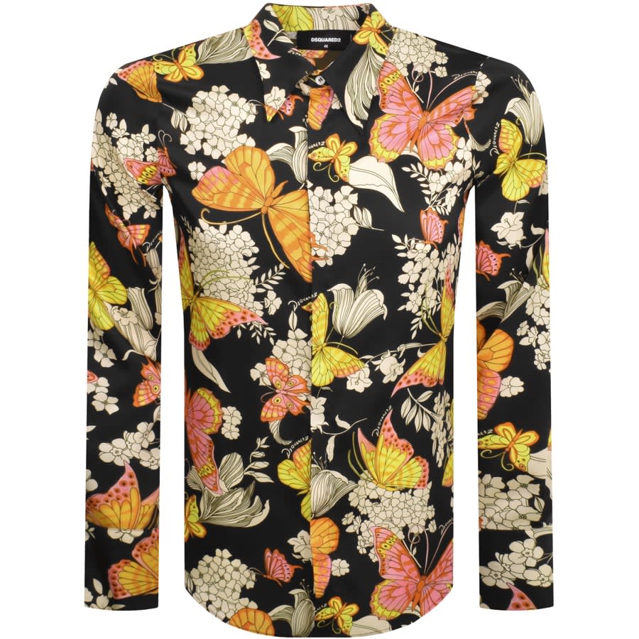 Image number 1 for DSQUARED2 Butterfly Long Sleeve Shirt Brown