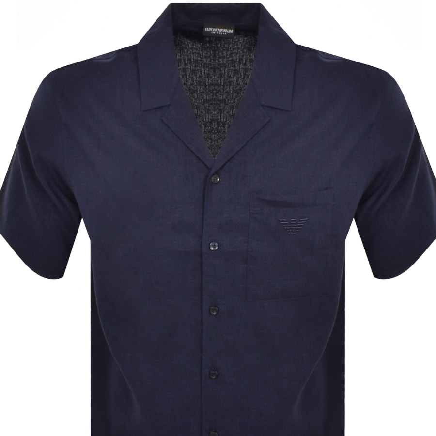 Image number 2 for Emporio Armani Short Sleeved Shirt Navy
