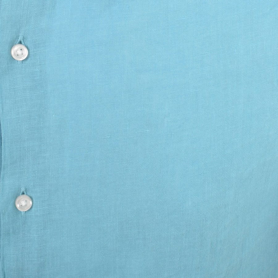Image number 3 for BOSS Rash 2 Linen Short Sleeved Shirt Blue