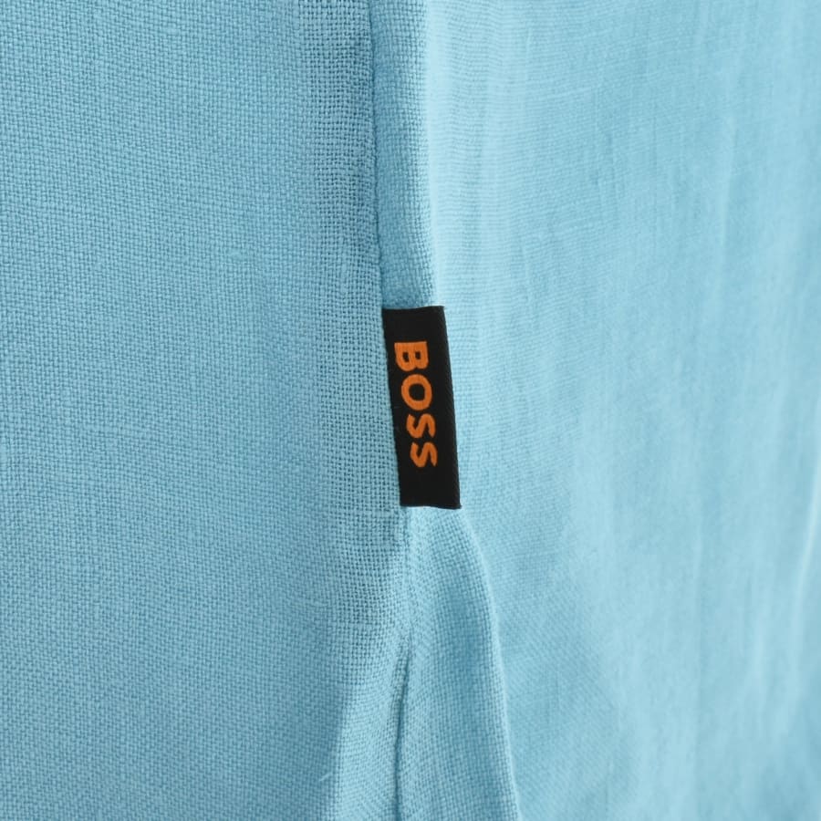Image number 4 for BOSS Rash 2 Linen Short Sleeved Shirt Blue