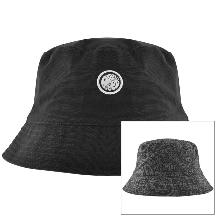 Image number 1 for Pretty Green Tonal Paisley Bucket Hat Black