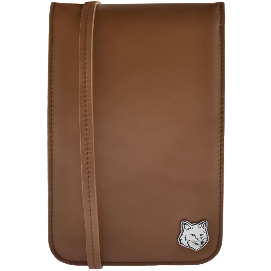 Image number 1 for Maison Kitsune Fox Head Pouch Bag Brown
