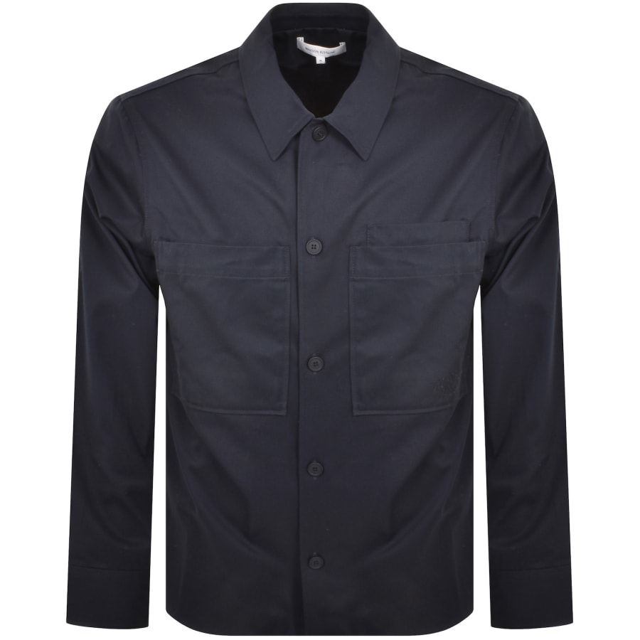 Image number 1 for Maison Kitsune Logo Overshirt Navy
