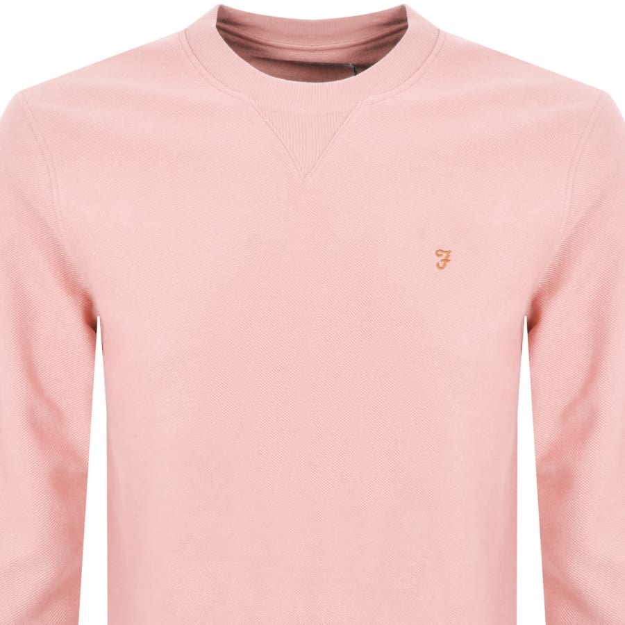 Image number 2 for Farah Galli Twill Crew Sweatshirt Pink