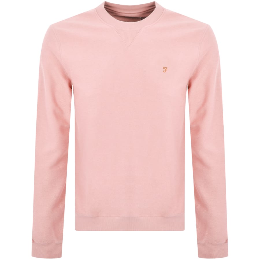 Image number 1 for Farah Vintage Galli Twill Crew Sweatshirt Pink