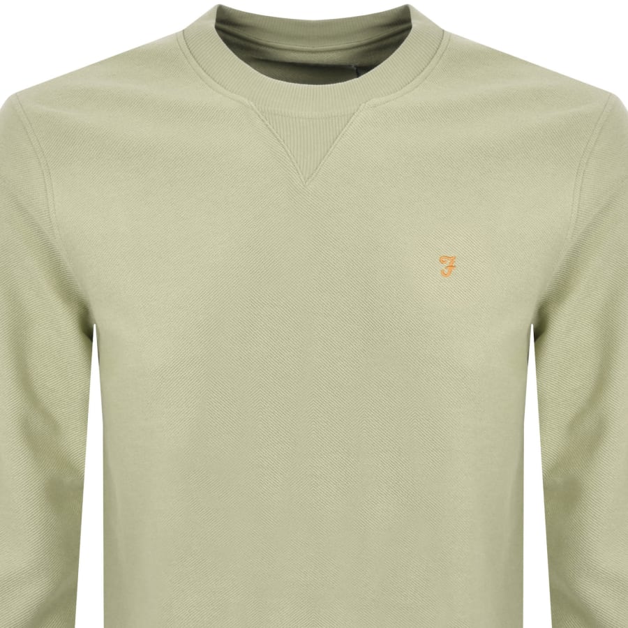 Image number 2 for Farah Galli Twill Crew Sweatshirt Green