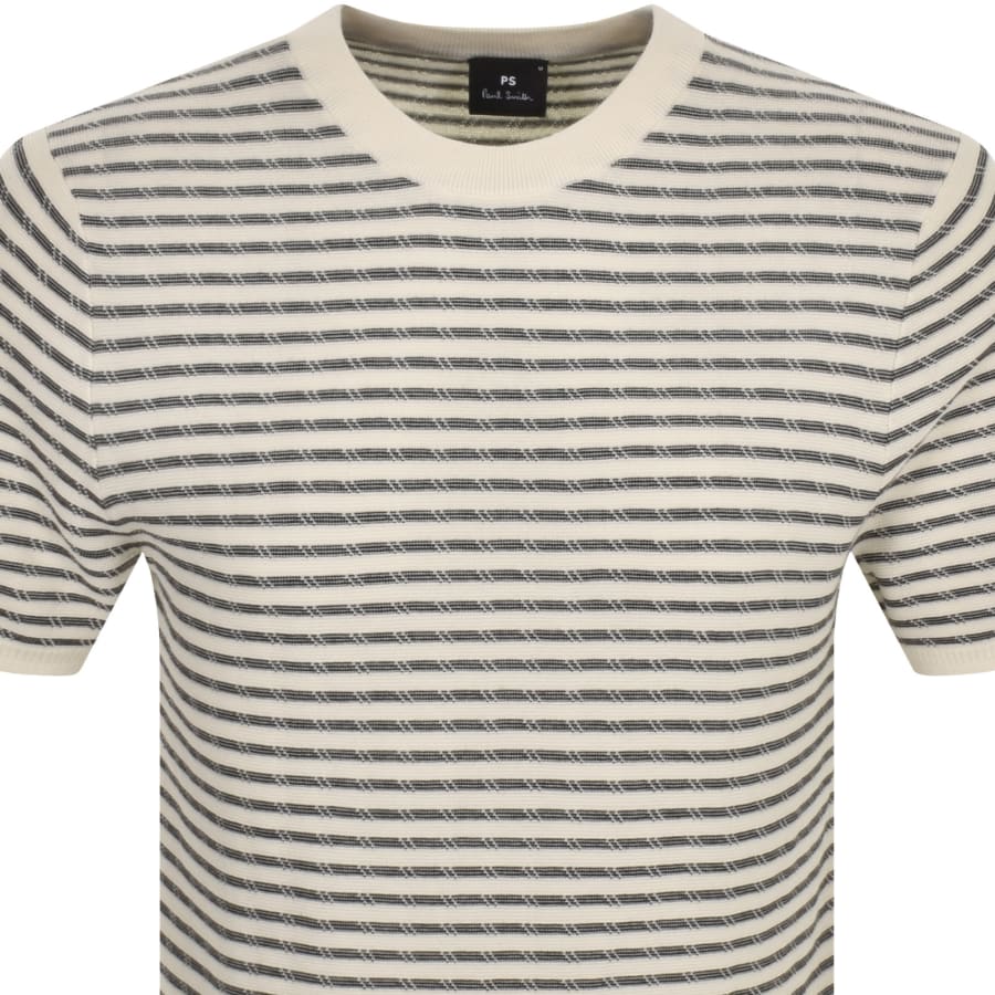 Image number 2 for Paul Smith Stripe T Shirt Cream