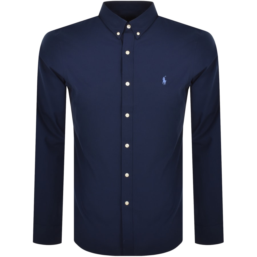 Image number 1 for Ralph Lauren Long Sleeve Slim Fit Shirt Navy
