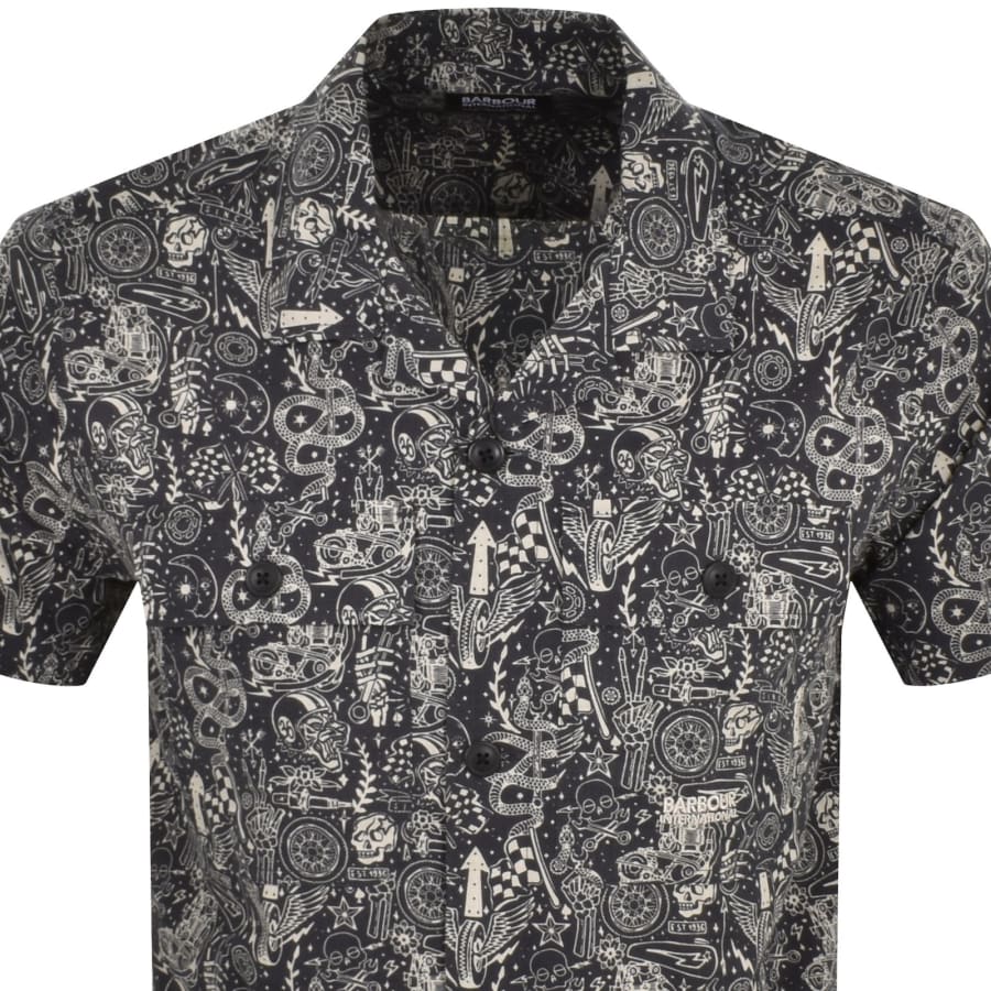 Image number 2 for Barbour International Short Sleeve Shirt Navy