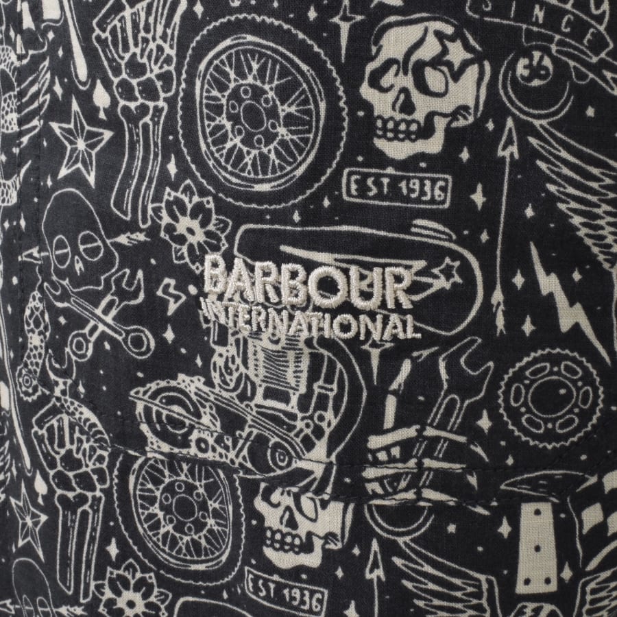 Image number 3 for Barbour International Short Sleeve Shirt Navy