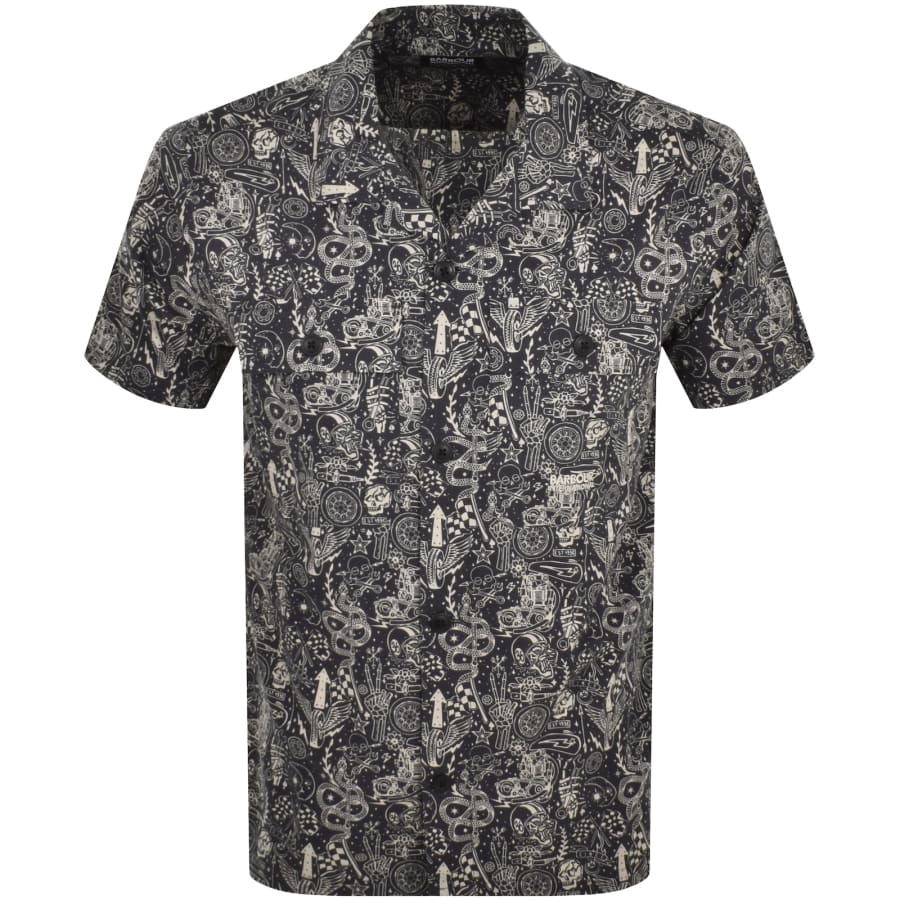 Image number 1 for Barbour International Short Sleeve Shirt Navy