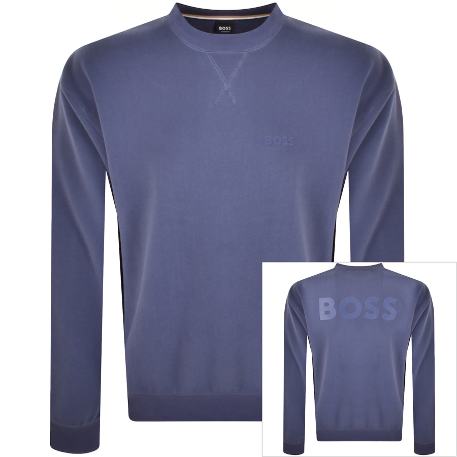 Image number 1 for BOSS Contemporary Relaxed Fit Sweatshirt Navy