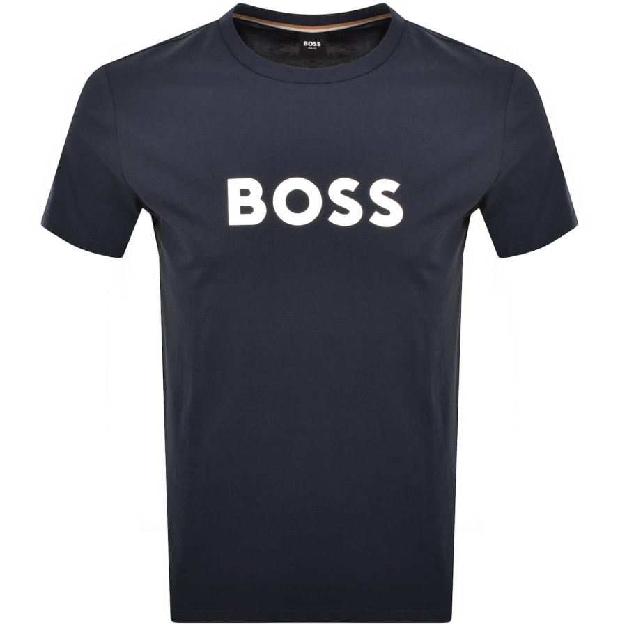 Image number 1 for BOSS Sun Protection Logo T Shirt Navy